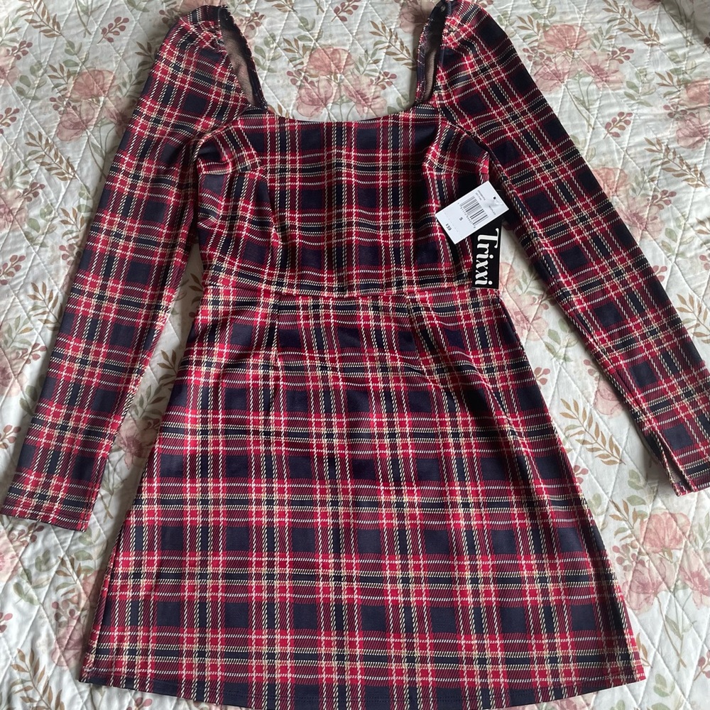 Plaid Long Sleeve Dress for juniors